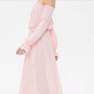 Blue off shoulder maxi dress